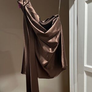 Renee C. Rich Chocolate Satin Dress